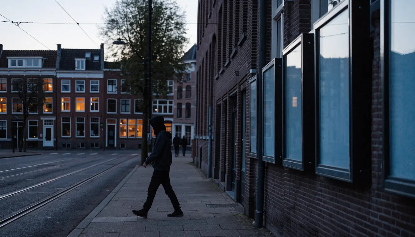 Lege billboards aan Nederlandse straat in de avond